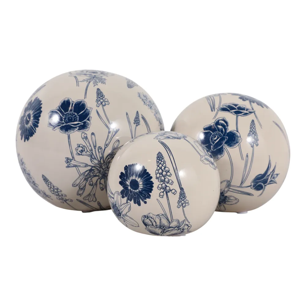 TESSWIND SET OF 3 BLUE ORBS 6 (IN)
