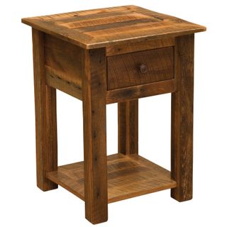 Barnwood One Drawer End Table with Shelf