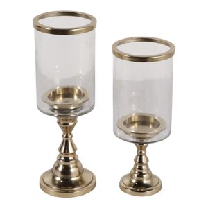 AIDENHAM SET OF 2 GOLD CANDLE HOLDER 13 (IN) 4