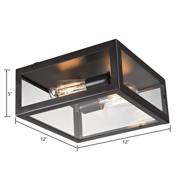 Parameters 12'' Wide 2-Light Flush Mount - Bronze