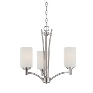 Pittman 20'' Wide 3-Light Chandelier - Brushed Nickel 1