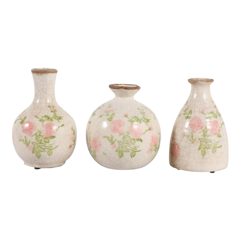 DAMIENLEY SET OF 3 PINK VASES 6 (IN)