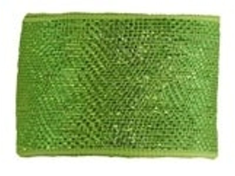 4" x 25yds Metallic Mesh, Apple Green 1