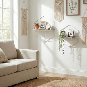 IRVINGMILL SET OF 2 WHITE WALL SHELF 17 (IN) 2
