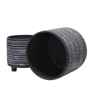 COHENGROVE SET OF 2 BLACK PLANTER 8 (IN) 5