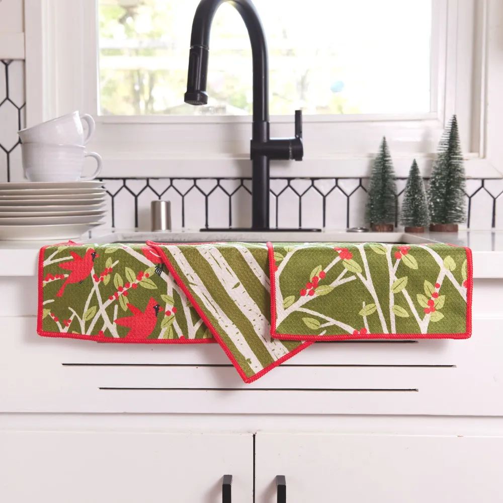 Red Cardinals Eco Dish Cloths (Set of 3)