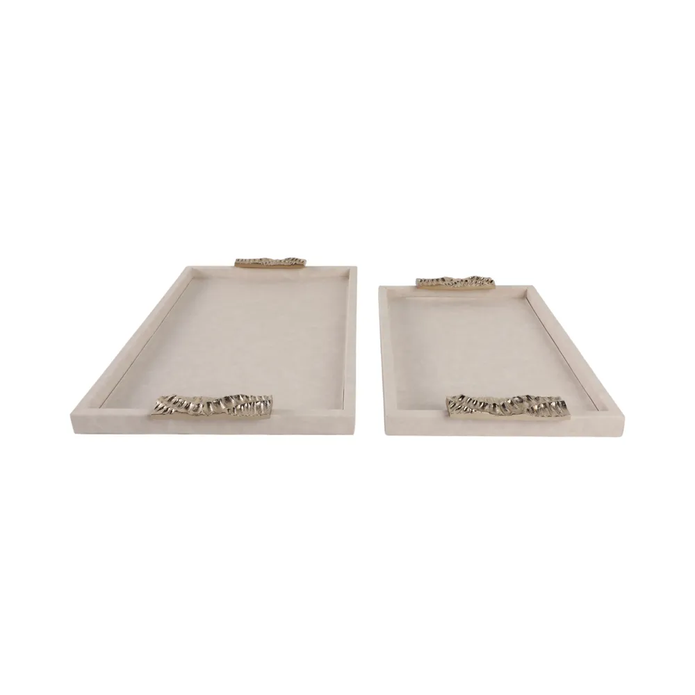 LANE SET OF 2 IVORY TRAY 1 (IN)