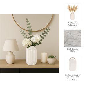 ELTONLAND WHITE VASE 9 (IN) 10