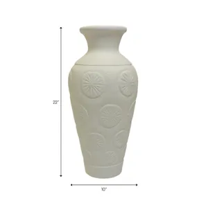 NASHFIELD WHITE VASE 22 (IN) 10