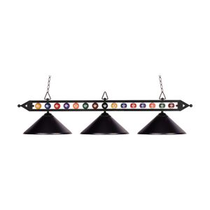 Designer Classics 58'' Wide 3-Light Linear Chandelier - Matte Black 1