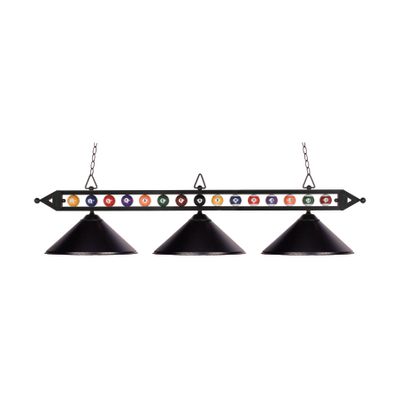 Designer Classics 58″ Wide 3-Light Linear Chandelier - Matte Black