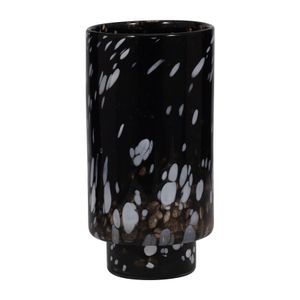 BAKERWOOD BLACK GLASS VASE 13 (IN) 5