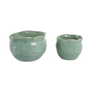 DRAPERSTONE SET OF 2 GREEN PLANTER 9 (IN) 4