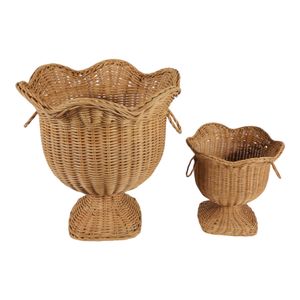 DARNELLWIND SET OF 2 BROWN VASES 17 (IN) 6