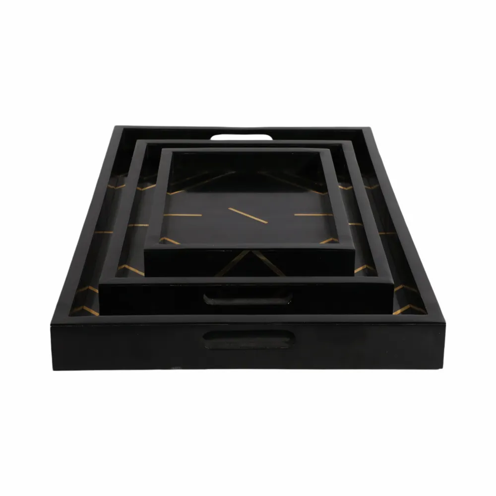 VINSONVIEW SET OF 3 BLACK TRAY 2 (IN)