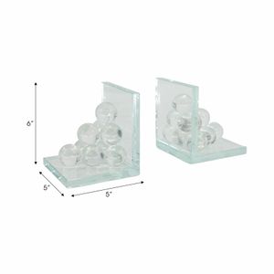 TANNER SET OF 2 CLEAR BOOKENDS 6 (IN) 9