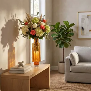 VINSON ORANGE GLASS VASE 20 (IN) 11