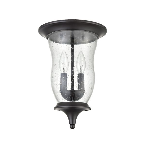 Trinity 9'' Wide 2-Light Outdoor Flush Mount - Oil Rubbed Bronze