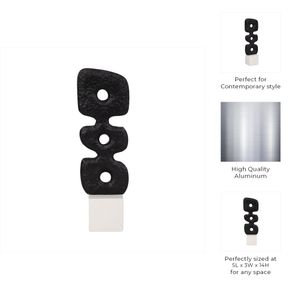 14" ABSTRACT TOTEM SCULPTURE  MARBLE BASE, BLACK/W 10