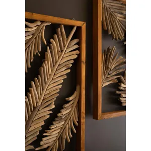 Set of 2 Framed Driftwood Leaves 4