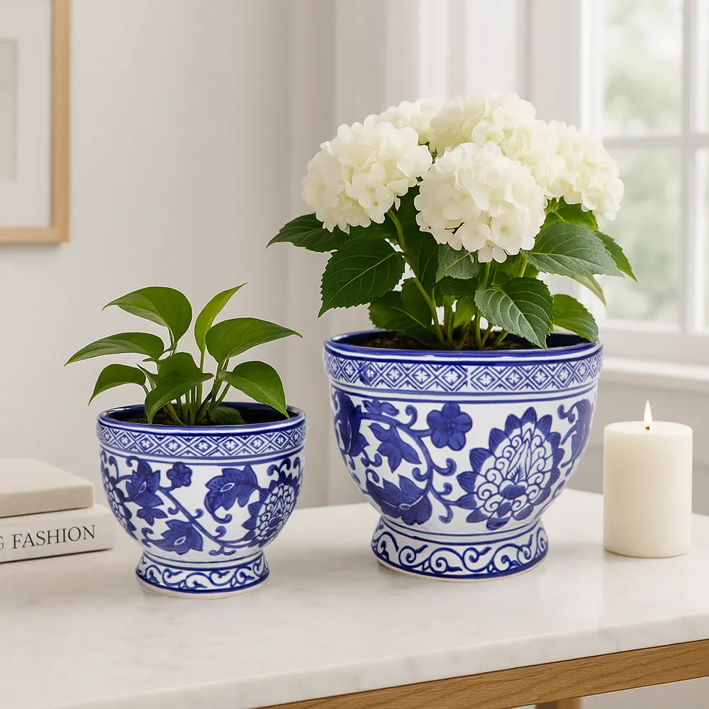 ROYBROOK SET OF 2 BLUE PLANTER 5 (IN)