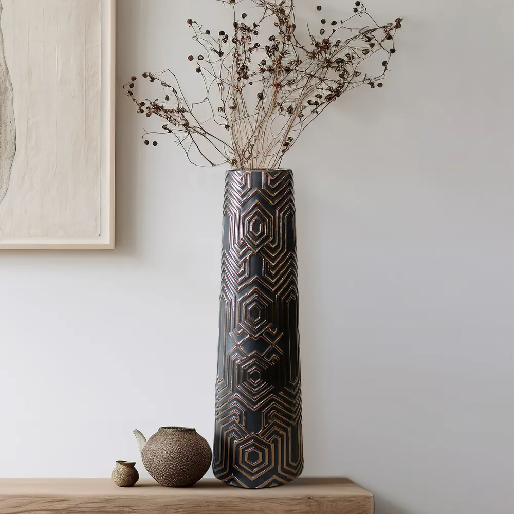 MORGANBROOK BLACK VASE 26 (IN)
