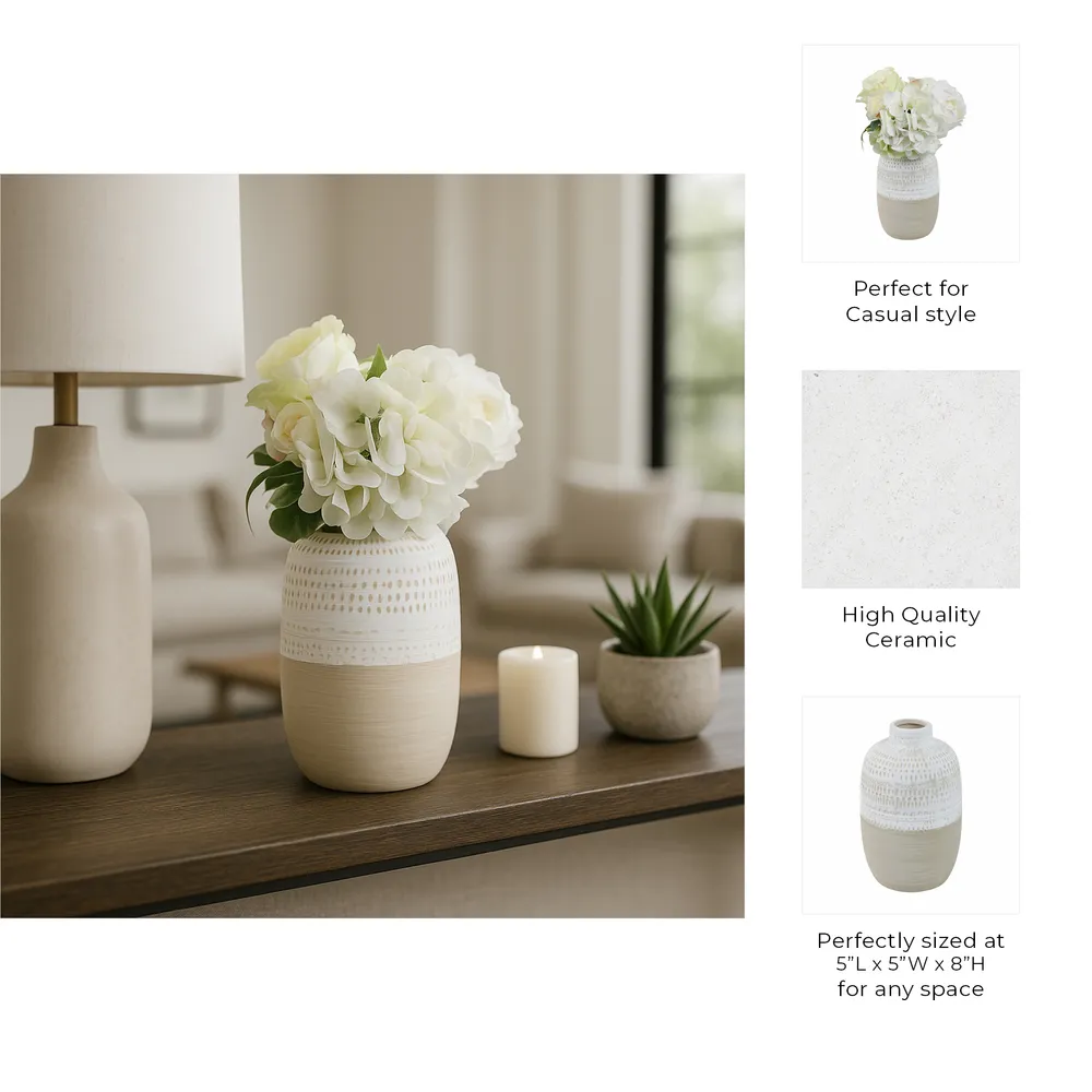 RIPLEYBEACH IVORY VASE 8 (IN)