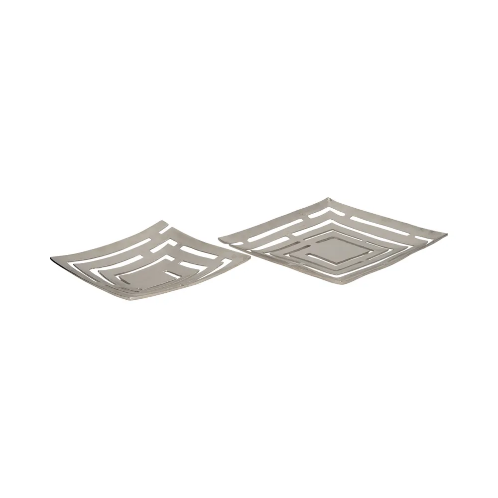 GRAHAMHAVEN SET OF 2 SILVER METAL 3 (IN)