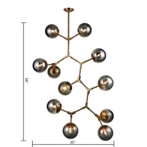 Synapse 35'' Wide 11-Light Chandelier - Aged Brass 2