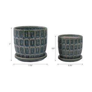 LEONAHAM SET OF 2 BLUE PLANTER 7 (IN) 9