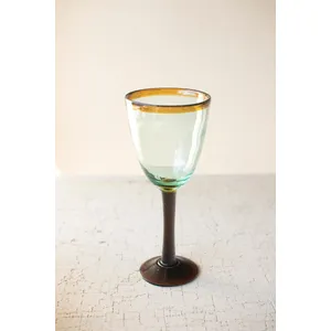 Amber Rim Wine Glass 2