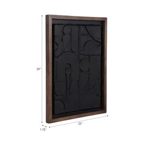 29X22" PAPER MACHE WALL ART, BLACK/DARK BROWN 8