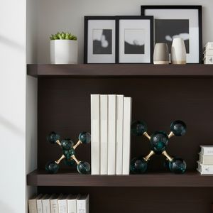 CLOVERWELL SET OF 2 GREEN BOOKENDS 7 (IN) 11