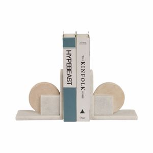 CASEYLAND SET OF 2 WHITE BOOKENDS 6 (IN) 3