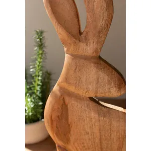 Tall Carved Wood Rabbit on a Base 4