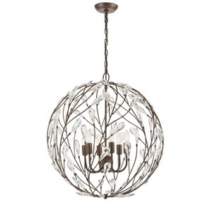 Crislett 25'' Wide 6-Light Chandelier - Sunglow Bronze 1