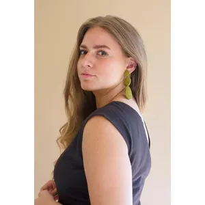 Fabricwrapped Earrings / Chartreuse 6