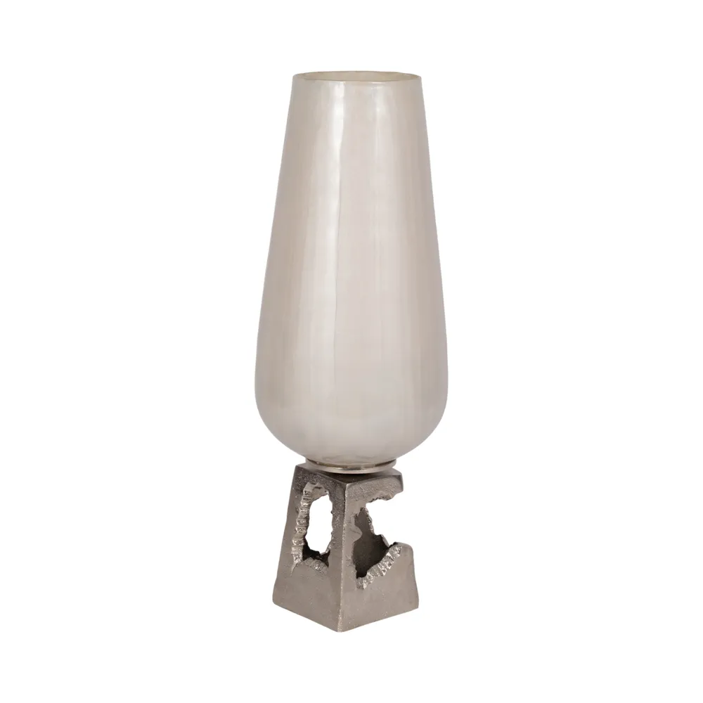 GRANTHAMLEY WHITE GLASS VASE 19 (IN)