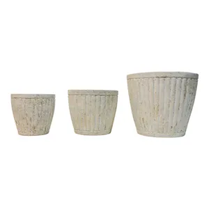 DUFFYLAKE SET OF 3 TAN PLANTER 13 (IN) 1
