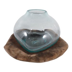 TIPTONWAY BROWN GLASS VASE 12 (IN) 4