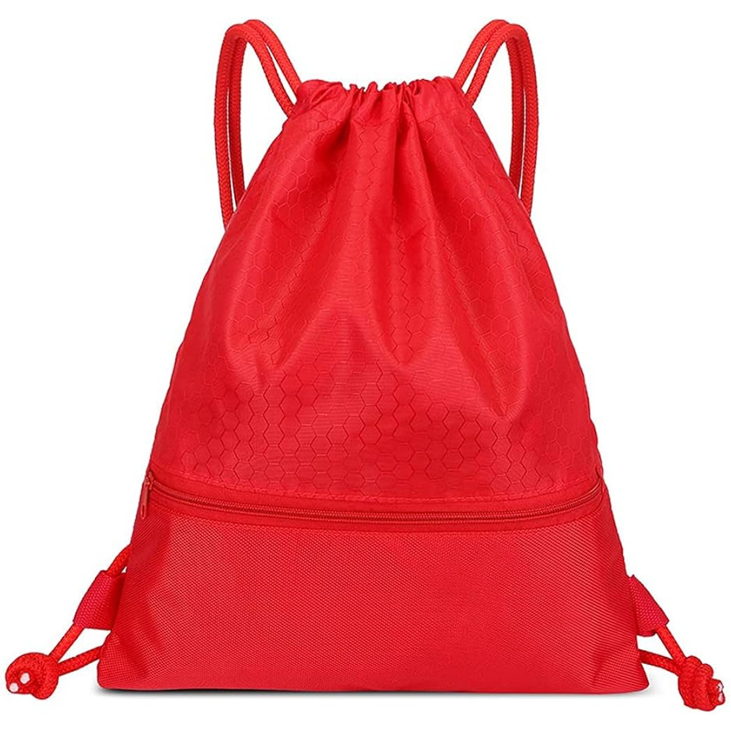 NYLON DRAWSTRING BACKPACK - RED