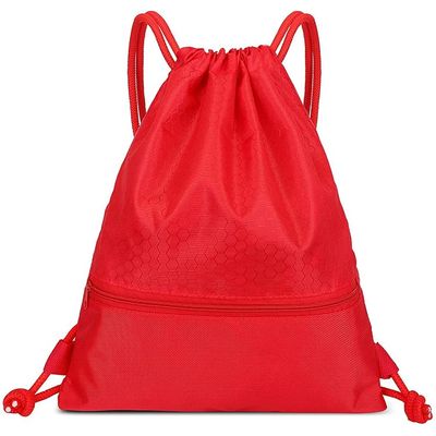 NYLON DRAWSTRING BACKPACK - RED