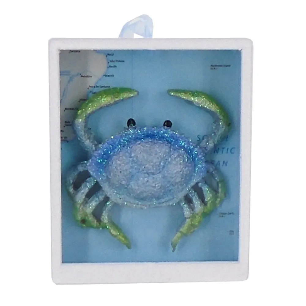 4" CRAB WINDOW BOX CHRISTMAS ORNAMENT