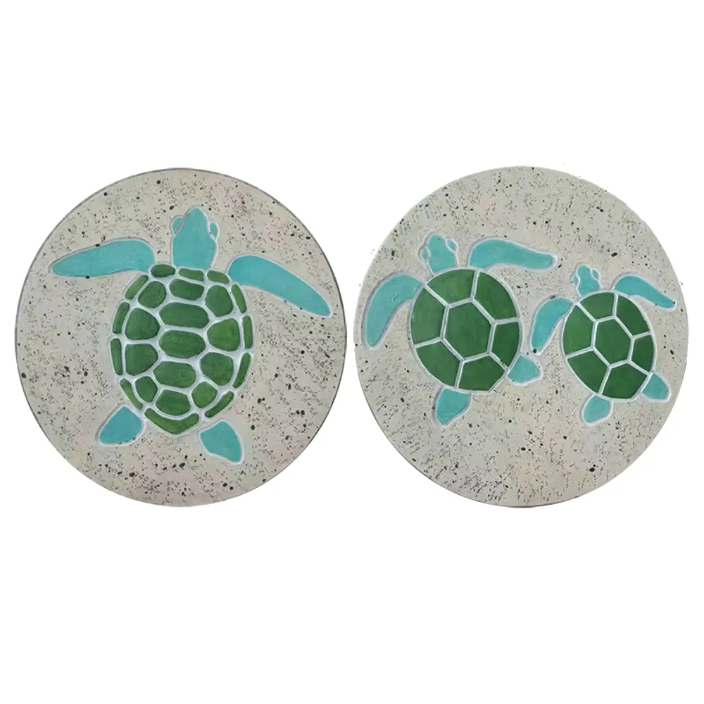 10" TURTLE STEPPING STONE 2-ASST