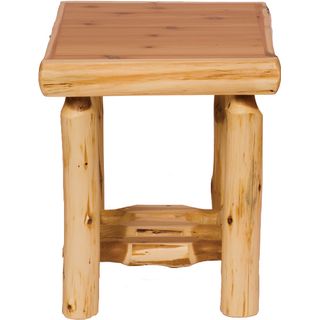 Cedar Log Open End Table - Natural