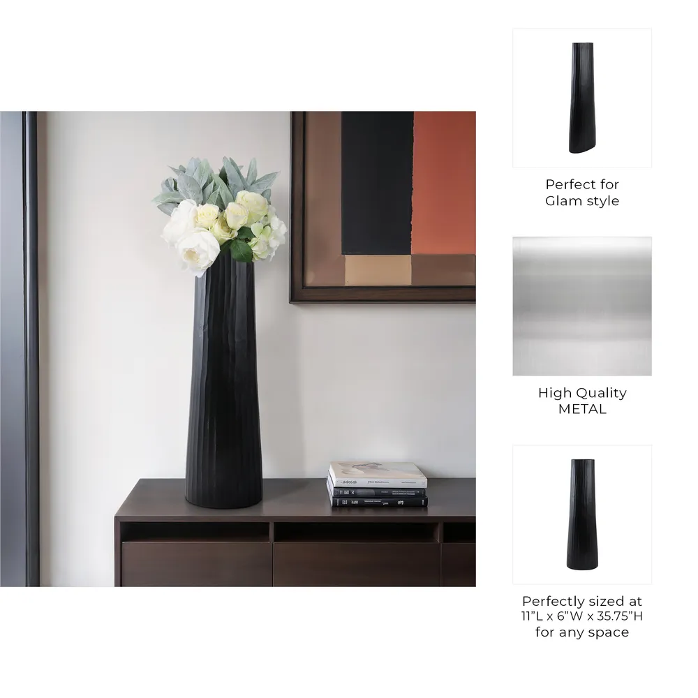 NATECROSS BLACK VASE 36 (IN)