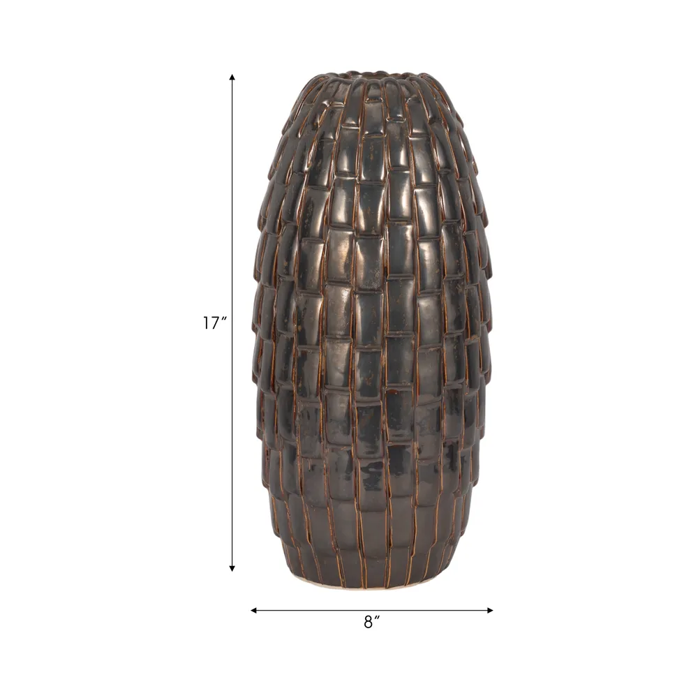 HAMDENROSE BROWN VASE 17 (IN)