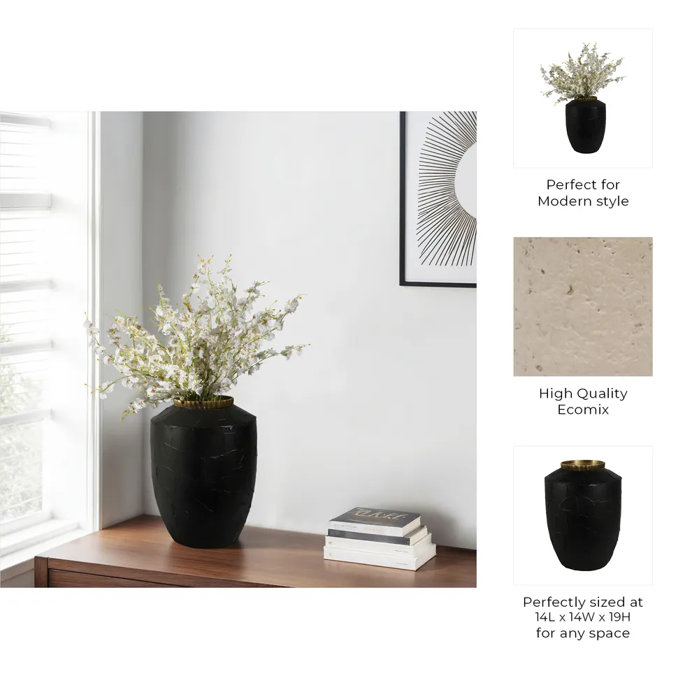 BLAINECLIFF BLACK VASE 19 (IN)
