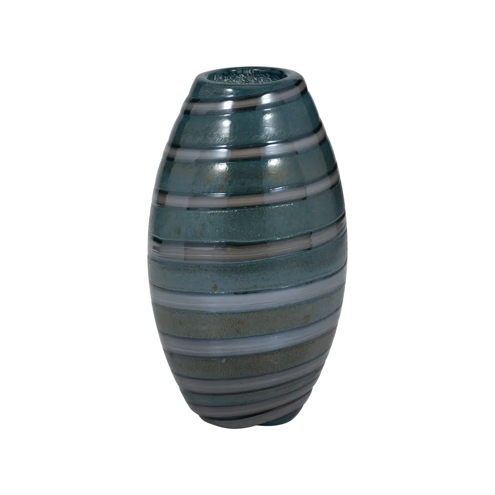 DENVERRIDGE BLUE GLASS VASE 10 (IN)