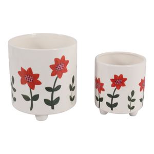 ALMAWAY SET OF 2 ORANGE PLANTER 8 (IN) 1